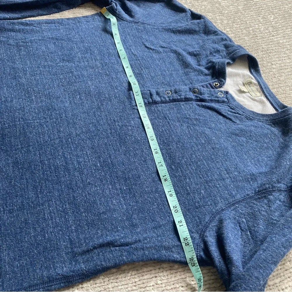 J. Crew Knit Goods‎ Mens Blue Henley Long Sleeve Shirt Size Large Soft Casual